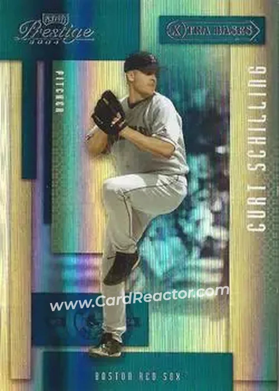 2004 Playoff Prestige - Xtra Bases Green #9 - Curt Schilling - Boston Red Sox - Front