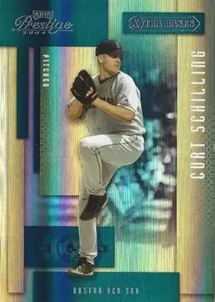 2004 Playoff Prestige - Xtra Bases Green #9 - Curt Schilling - Boston Red Sox