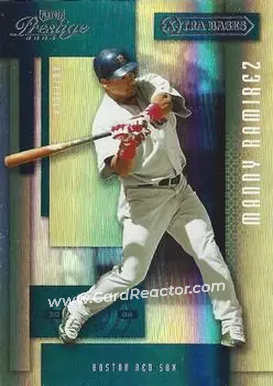 2004 Playoff Prestige - Xtra Bases Green #33 - Manny Ramirez - Boston Red Sox - Front