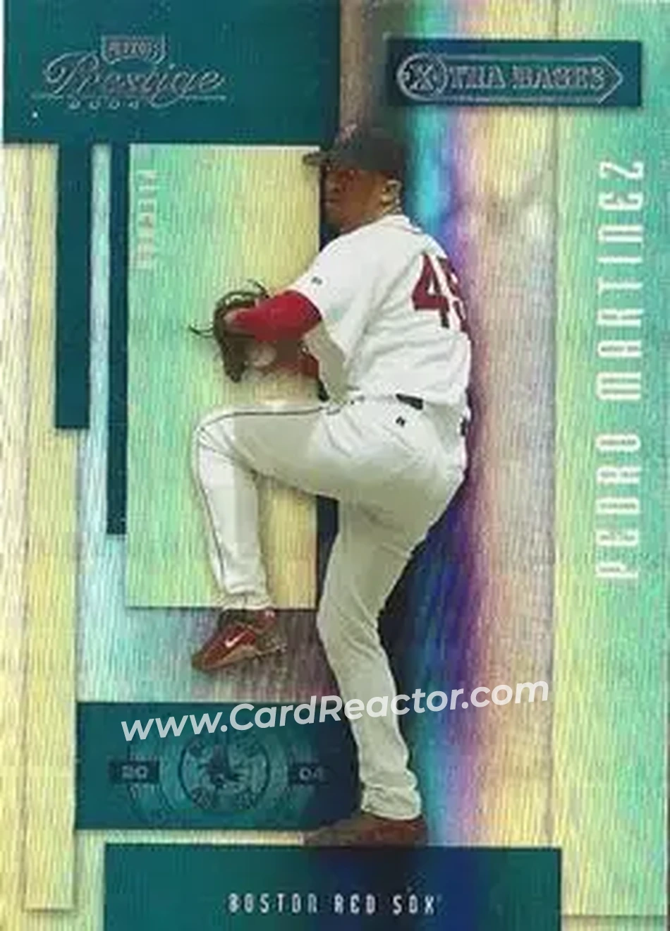 2004 Playoff Prestige - Xtra Bases Green #35 - Pedro Martinez - Boston Red Sox - Front