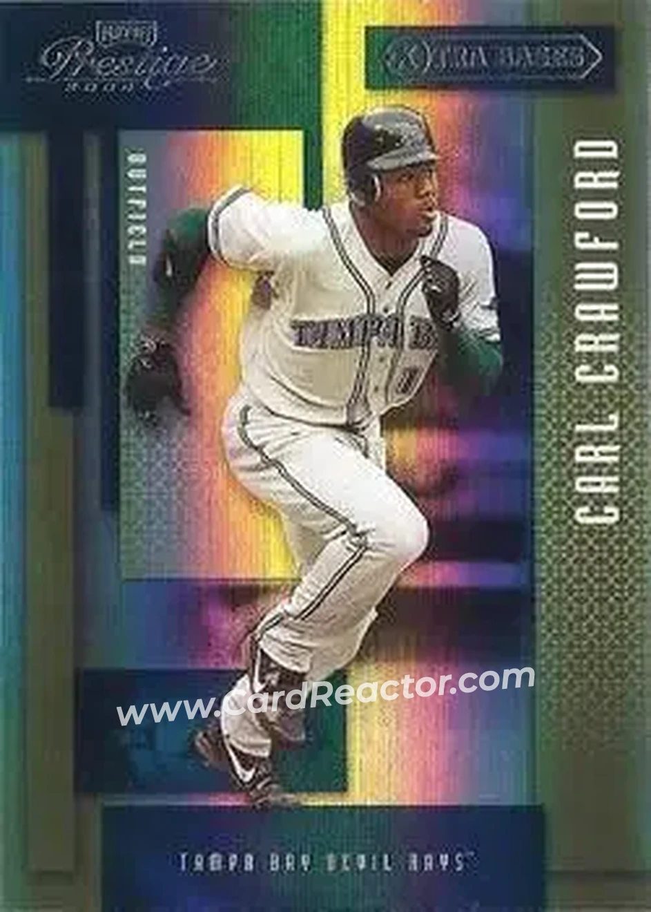 2004 Playoff Prestige - Xtra Bases Green #181 - Carl Crawford - Tampa Bay Devil Rays - Front