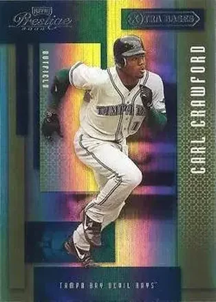 2004 Playoff Prestige - Xtra Bases Green #181 - Carl Crawford - Tampa Bay Devil Rays