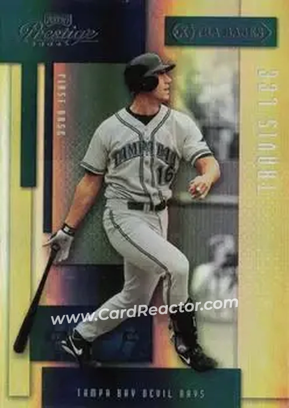 2004 Playoff Prestige - Xtra Bases Green #185 - Travis Lee - Tampa Bay Devil Rays - Front