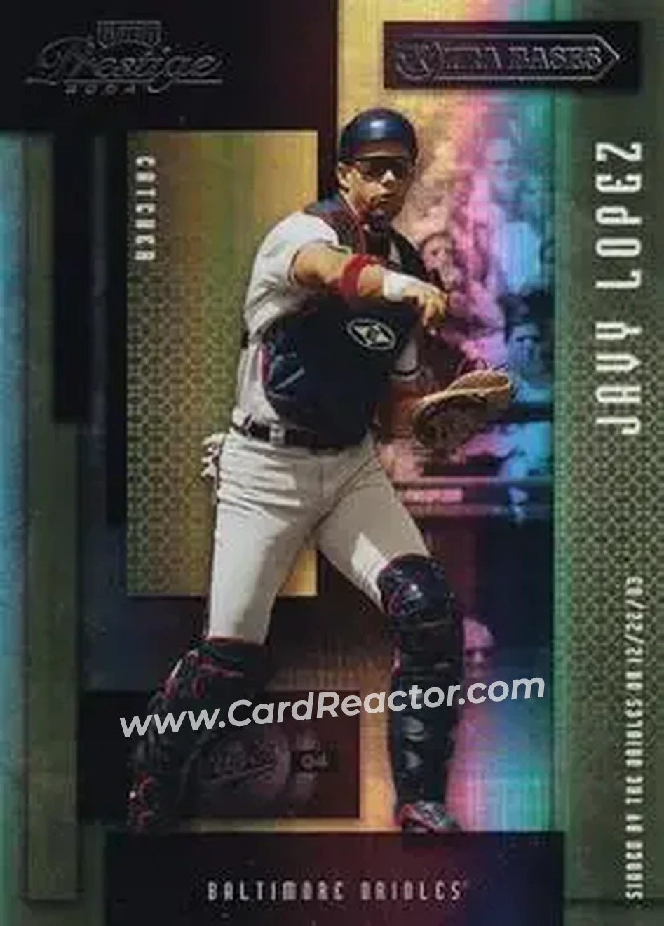 2004 Playoff Prestige - Xtra Bases Purple #19 - Javier Lopez - Baltimore Orioles - Front