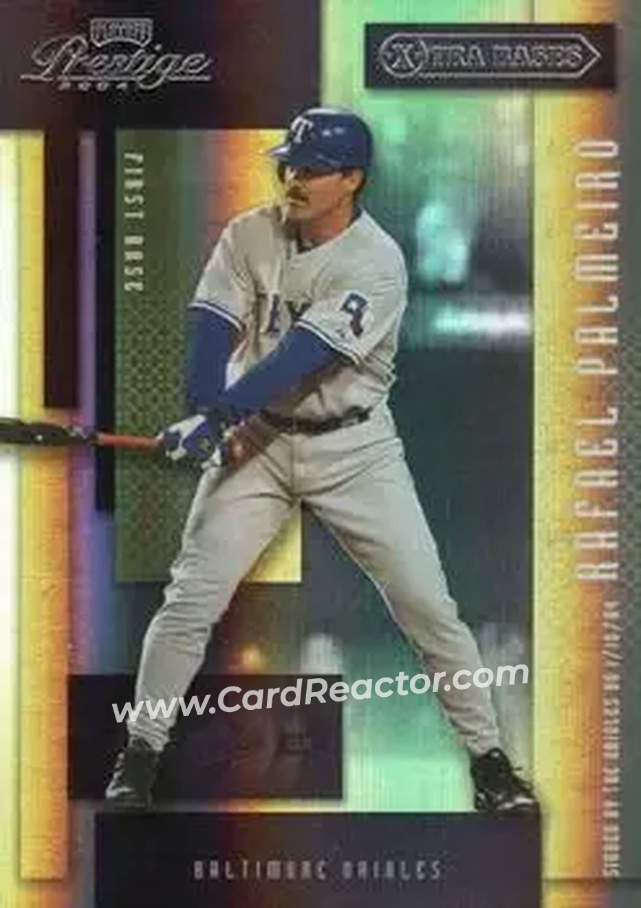 2004 Playoff Prestige - Xtra Bases Purple #192 - Rafael Palmeiro - Baltimore Orioles - Front