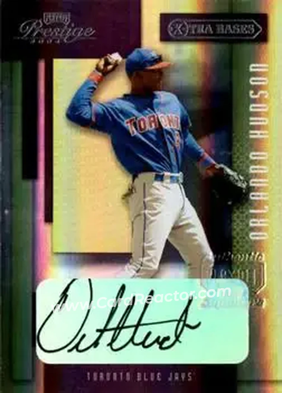 2004 Playoff Prestige - Xtra Bases Purple Autographs #198 - Orlando Hudson - Toronto Blue Jays - Front