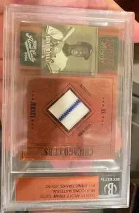 2004 Playoff Prime Cuts - MLB Icons Material #MLB-17 - Ernie Banks - Chicago Cubs
