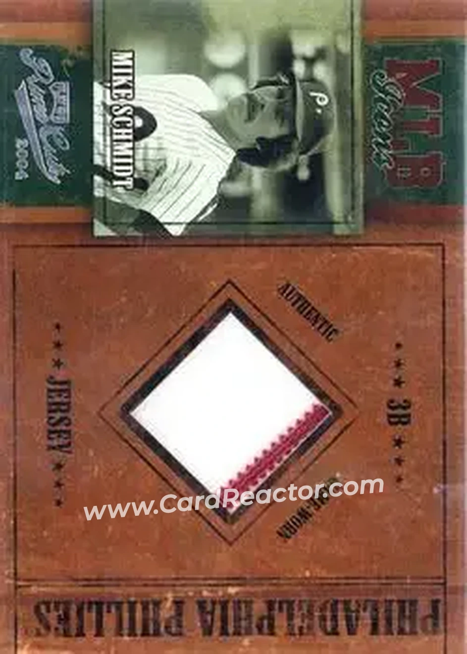 2004 Playoff Prime Cuts - MLB Icons Material #MLB-29 - Mike Schmidt - Philadelphia Phillies - Front