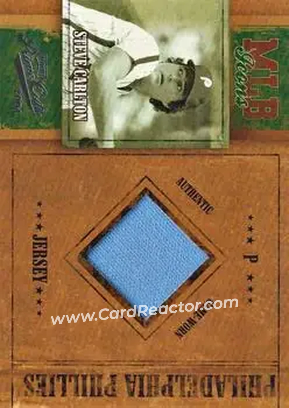 2004 Playoff Prime Cuts - MLB Icons Material #MLB-49 - Steve Carlton - Philadelphia Phillies - Front