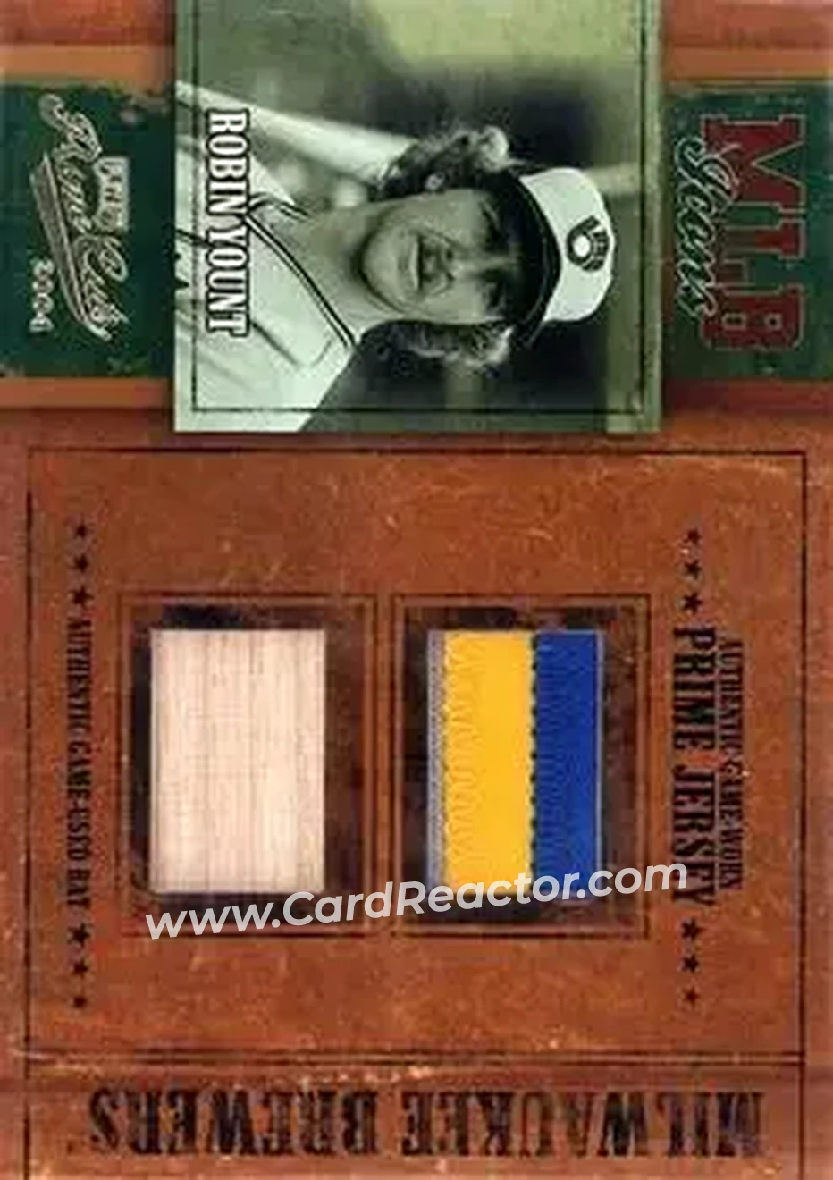 2004 Playoff Prime Cuts - MLB Icons Material Combos Prime #MLB-30 - Robin Yount - Milwaukee Brewers - Front