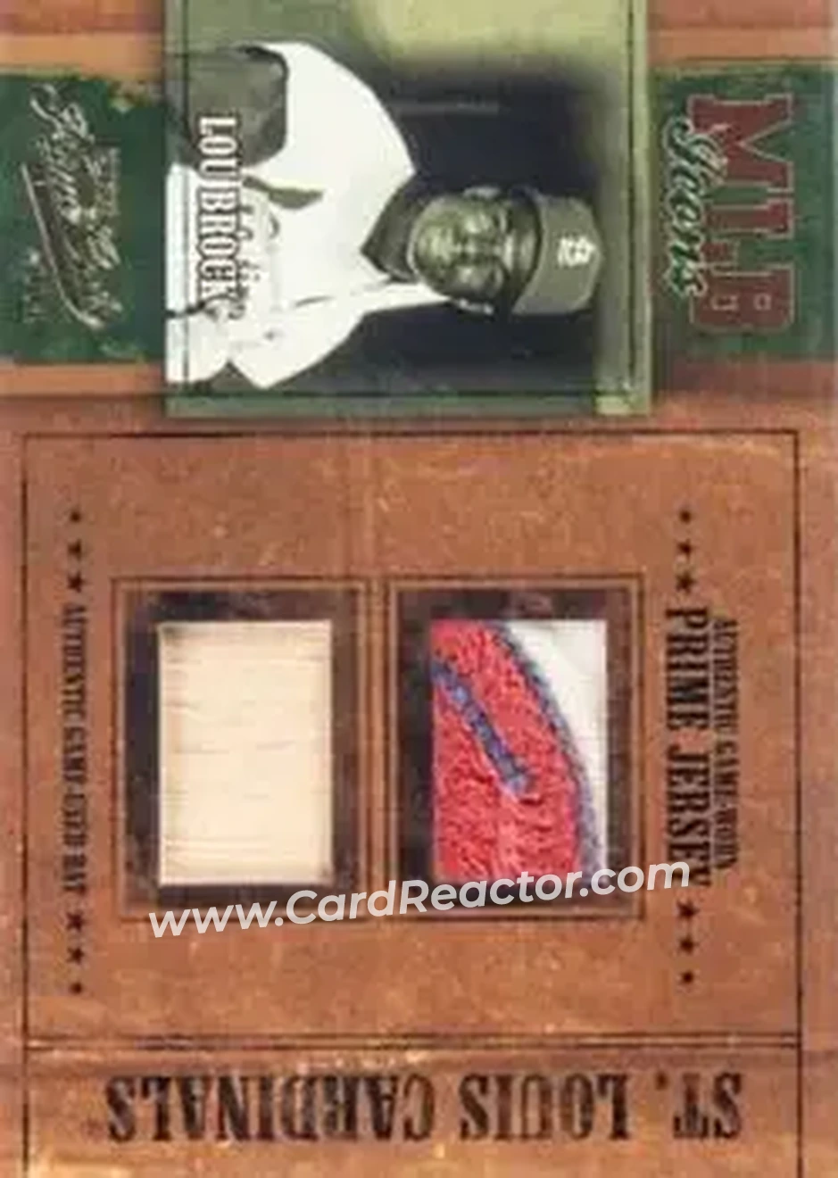 2004 Playoff Prime Cuts - MLB Icons Material Combos Prime #MLB-47 - Lou Brock - St. Louis Cardinals - Front
