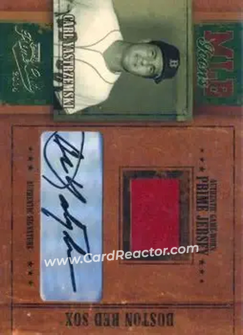 2004 Playoff Prime Cuts - MLB Icons Material Signature Prime #MLB-27 - Carl Yastrzemski - Boston Red Sox - Front