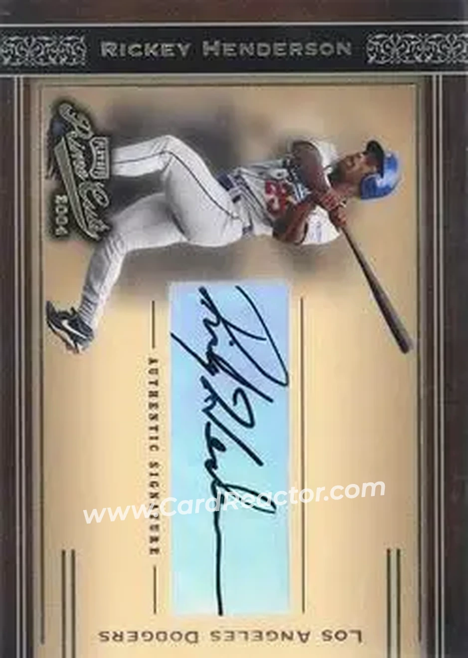 2004 Playoff Prime Cuts - Signature #13 - Rickey Henderson - Los Angeles Dodgers - Front