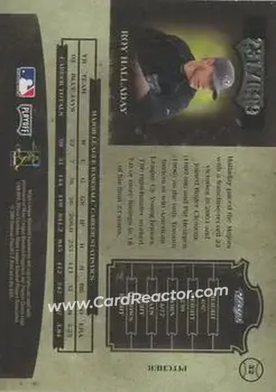 2004 Playoff Prime Cuts II #32 - Roy Halladay - Toronto Blue Jays - Back