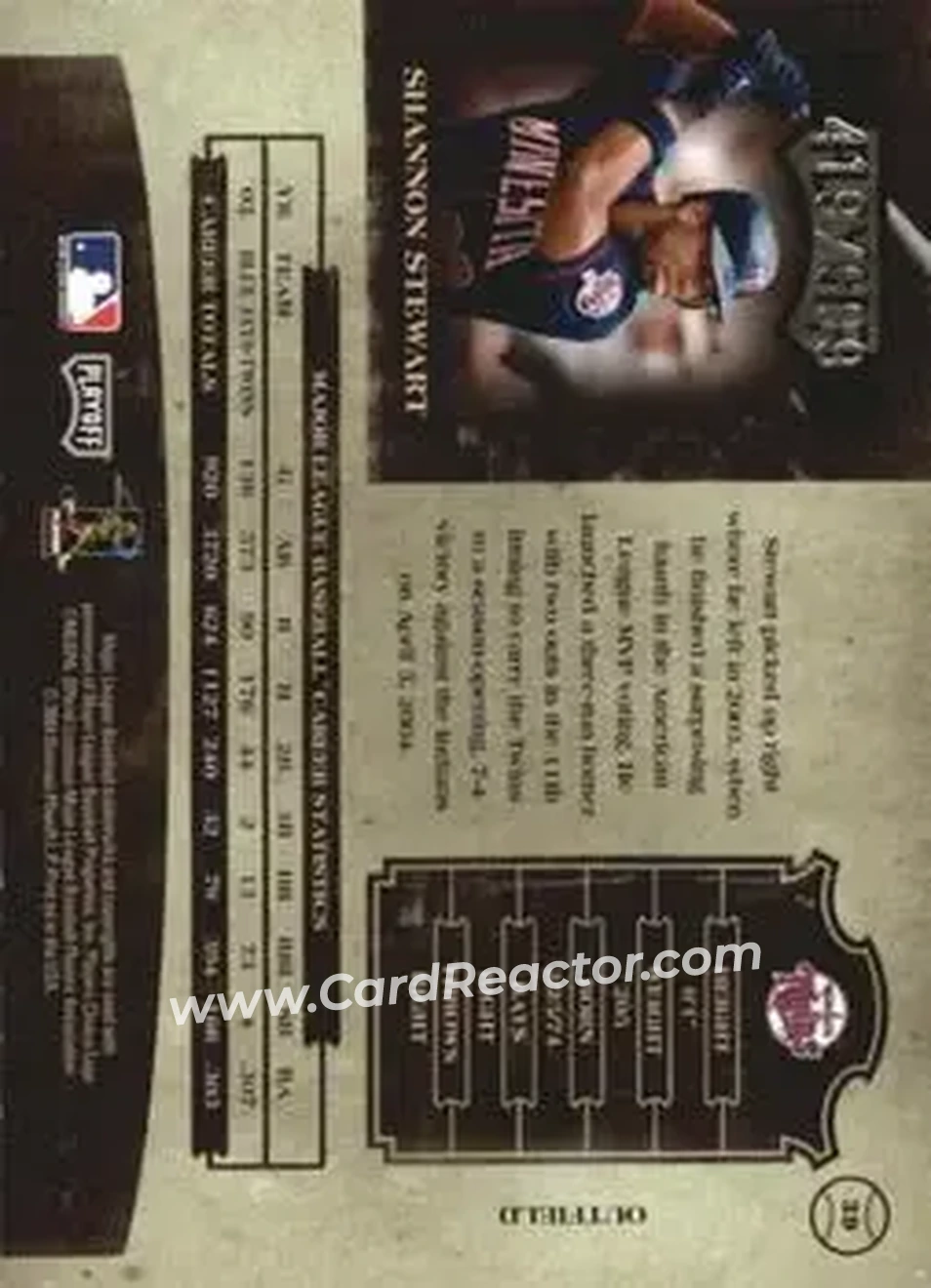 2004 Playoff Prime Cuts II #39 - Shannon Stewart - Minnesota Twins - Back