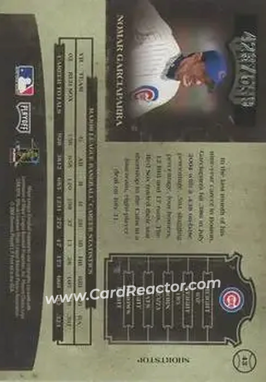 2004 Playoff Prime Cuts II #43 - Nomar Garciaparra - Chicago Cubs - Back