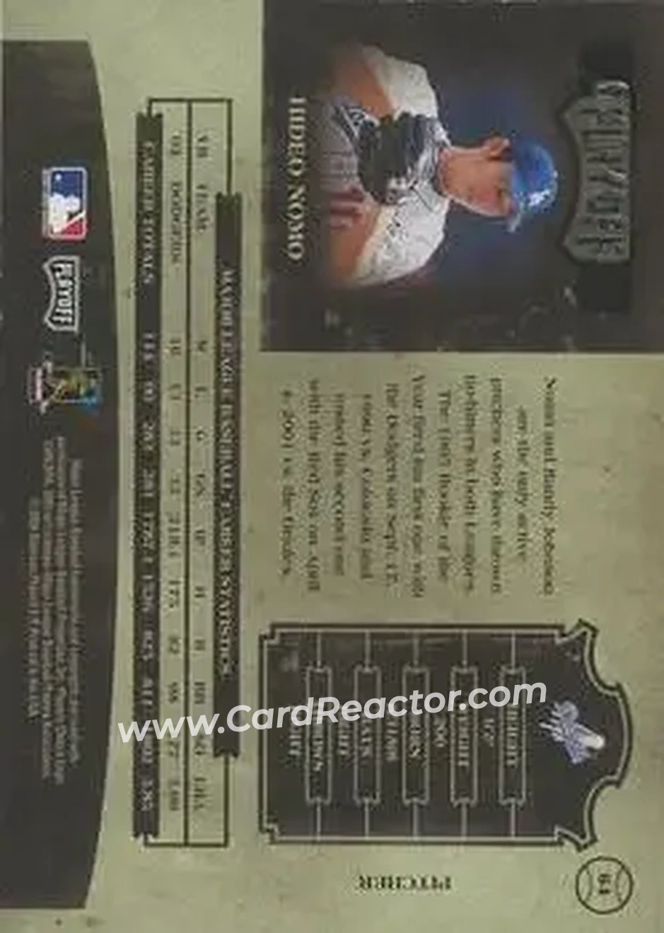 2004 Playoff Prime Cuts II #64 - Hideo Nomo - Los Angeles Dodgers - Back