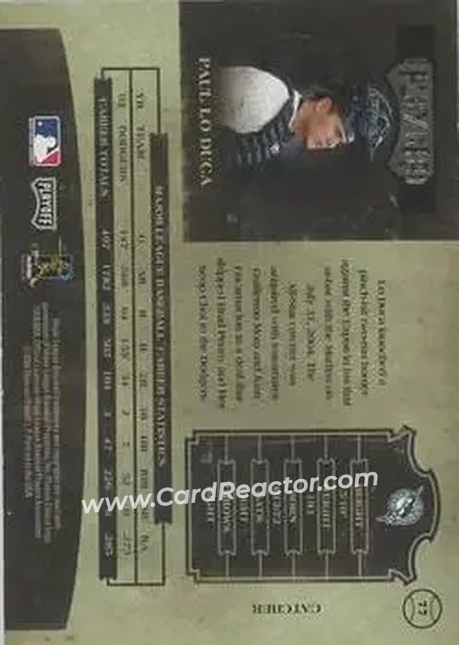 2004 Playoff Prime Cuts II #77 - Paul Lo Duca - Florida Marlins - Back