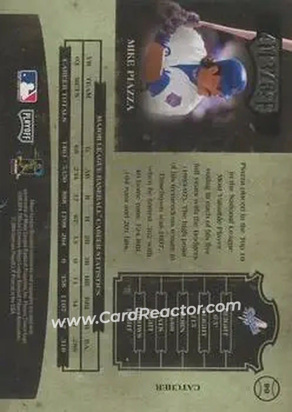 2004 Playoff Prime Cuts II #90 - Mike Piazza - Los Angeles Dodgers - Back