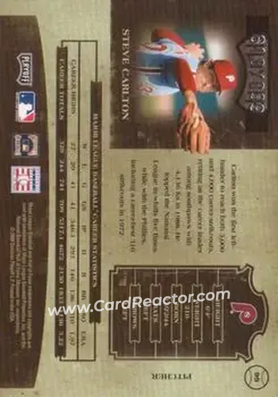 2004 Playoff Prime Cuts II #99 - Steve Carlton - Philadelphia Phillies - Back