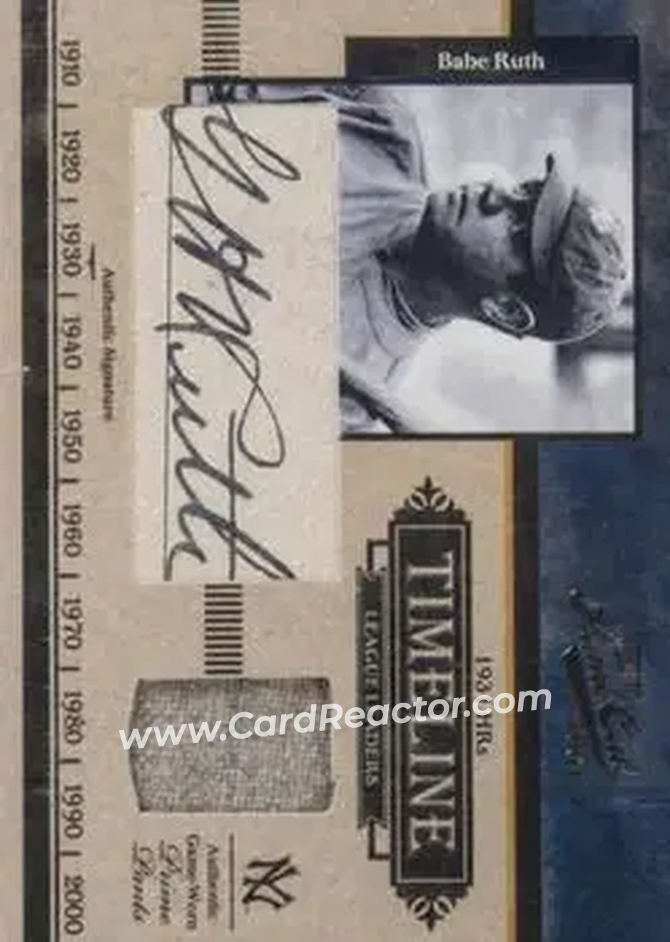 2004 Playoff Prime Cuts - Timeline Dual League Leaders Material Signature #TL-10 - Babe Ruth - Lou Gehrig - New York Yankees - Front