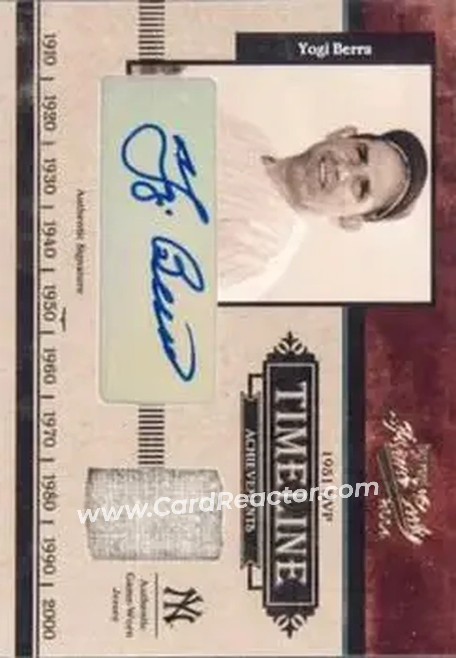 2004 Playoff Prime Cuts - Timeline Material Signature #T-7 - Larry "Yogi" Berra - New York Yankees - Front