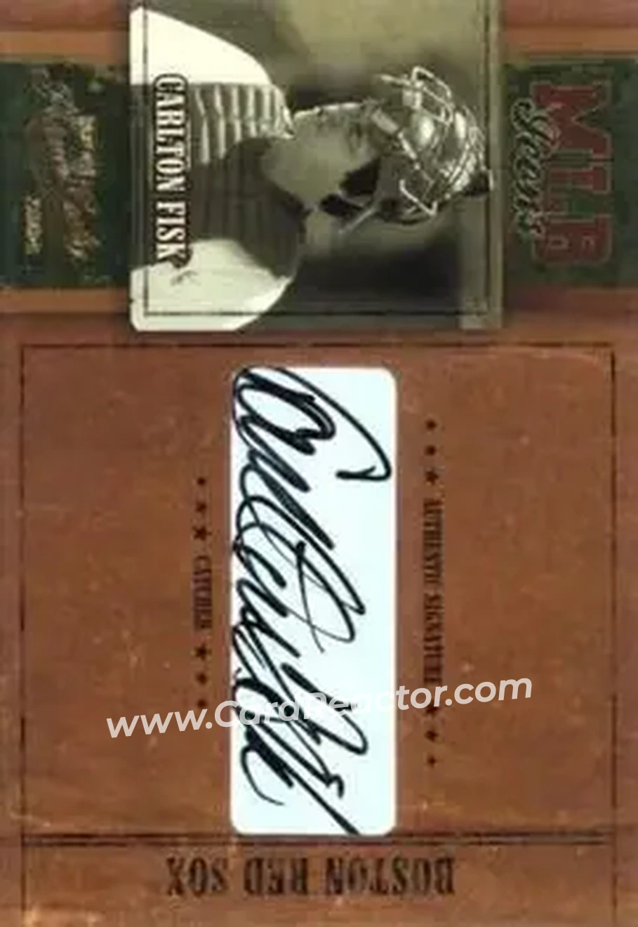 2004 Playoff Prime Cuts - MLB Icons Signature #MLB-6 - Carlton Fisk - Boston Red Sox - Front