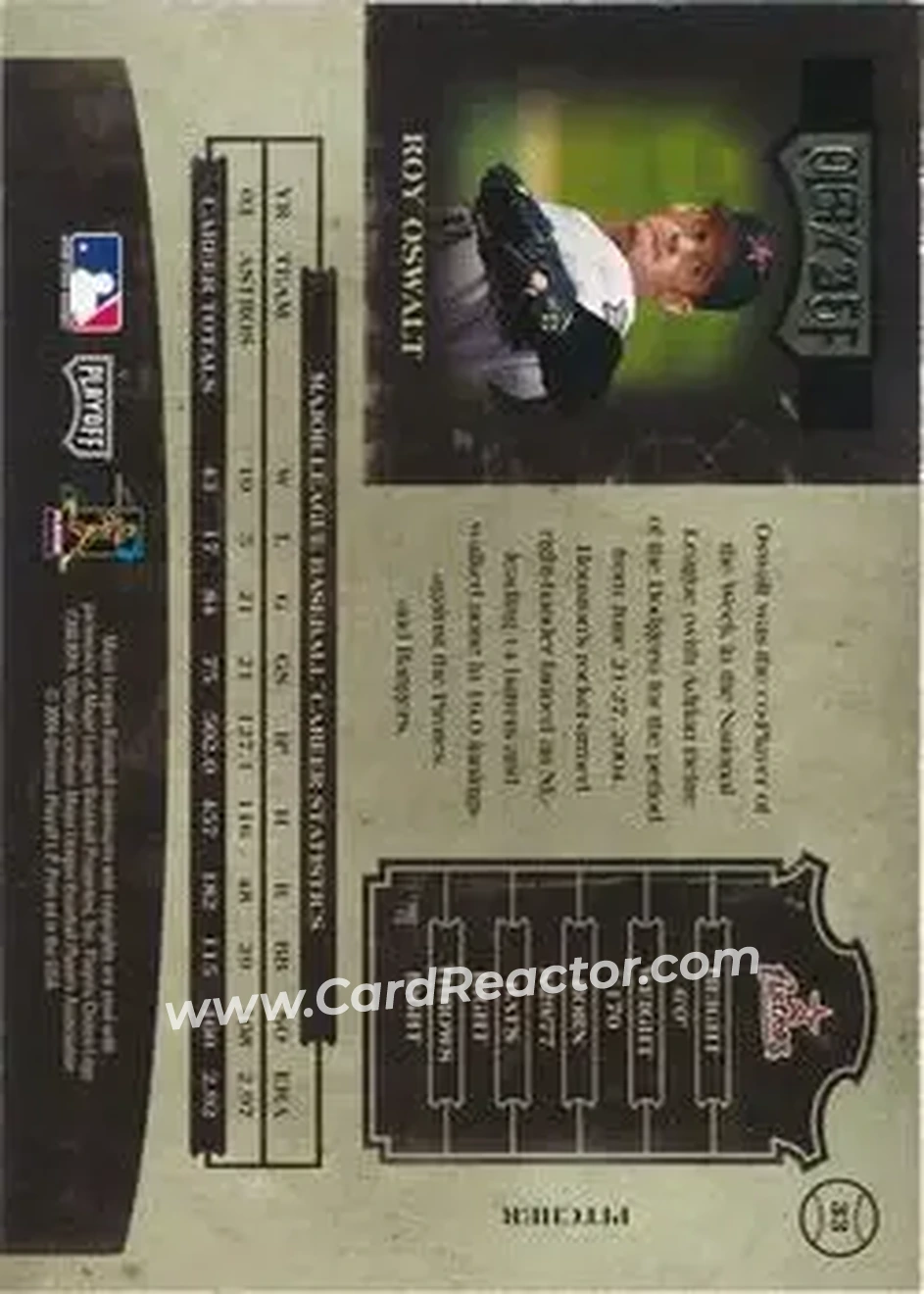2004 Playoff Prime Cuts II - Century Gold #33 - Roy Oswalt - Houston Astros - Back