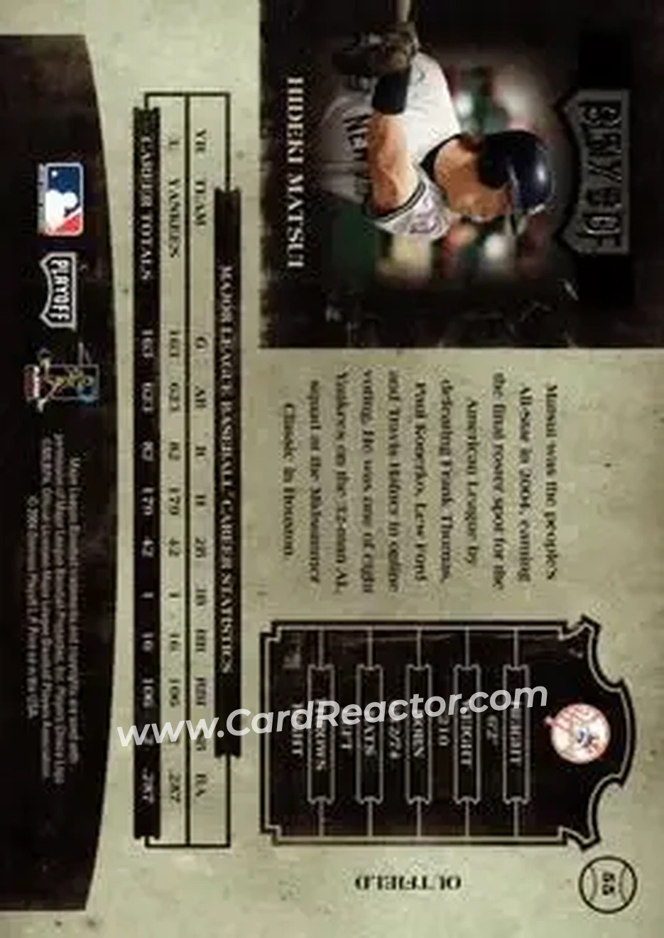 2004 Playoff Prime Cuts II - Century Silver #55 - Hideki Matsui - New York Yankees - Back