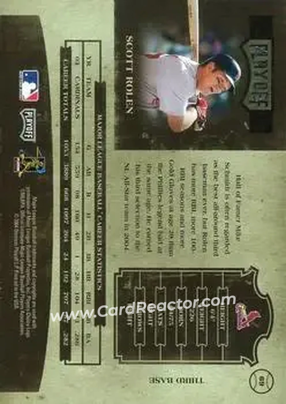 2004 Playoff Prime Cuts II - Century Silver #69 - Scott Rolen - St. Louis Cardinals - Back 2004 Playoff Prime Cuts II - Century Silver #69 - Scott Rolen - St. Louis Cardinals - Back