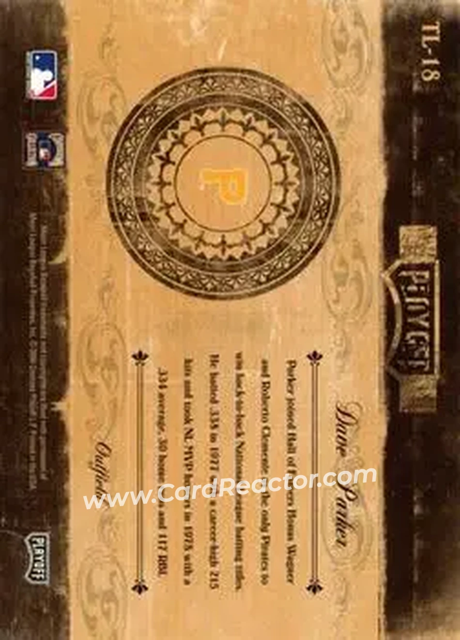 2004 Playoff Prime Cuts II - Timeline #TL-18 - Dave Parker - Pittsburgh Pirates - Back