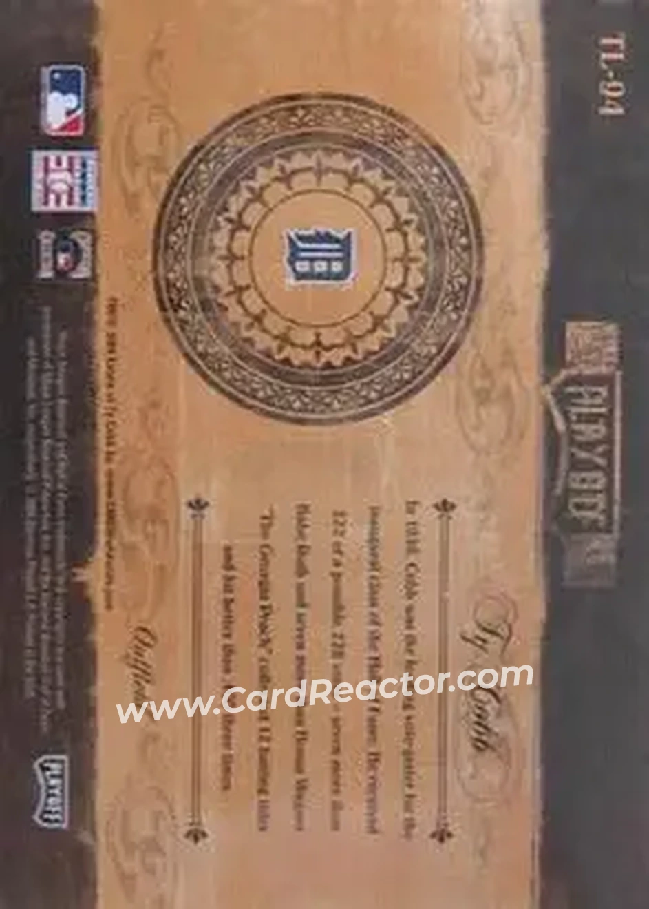 2004 Playoff Prime Cuts II - Timeline #TL-94 - Ty Cobb - Detroit Tigers - Back 2004 Playoff Prime Cuts II - Timeline #TL-94 - Ty Cobb - Detroit Tigers - Back