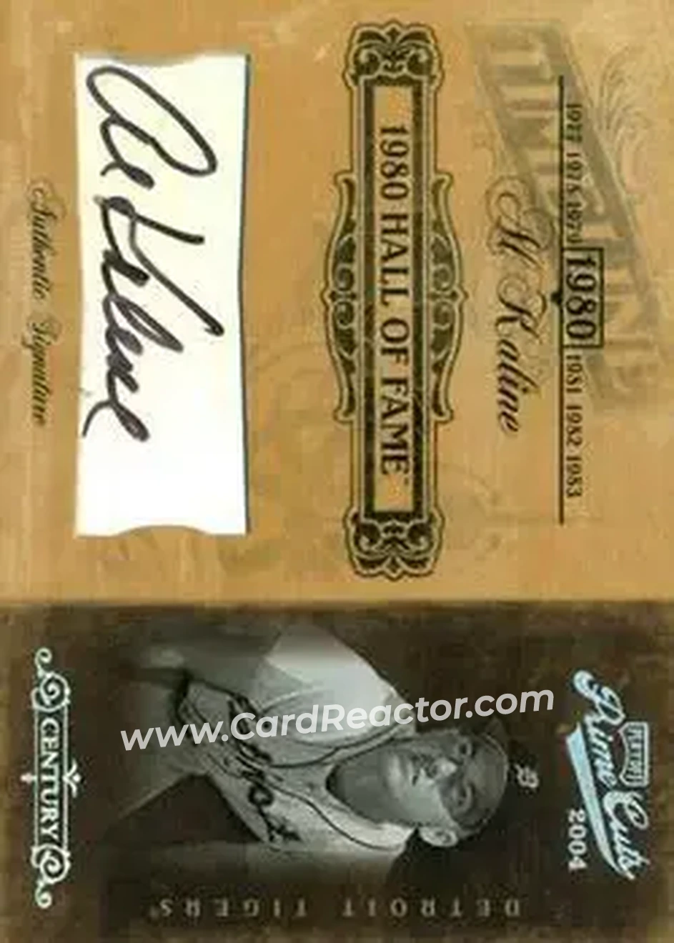 2004 Playoff Prime Cuts II - Timeline Signature Century Silver #TL-1 - Al Kaline - Detroit Tigers - Front