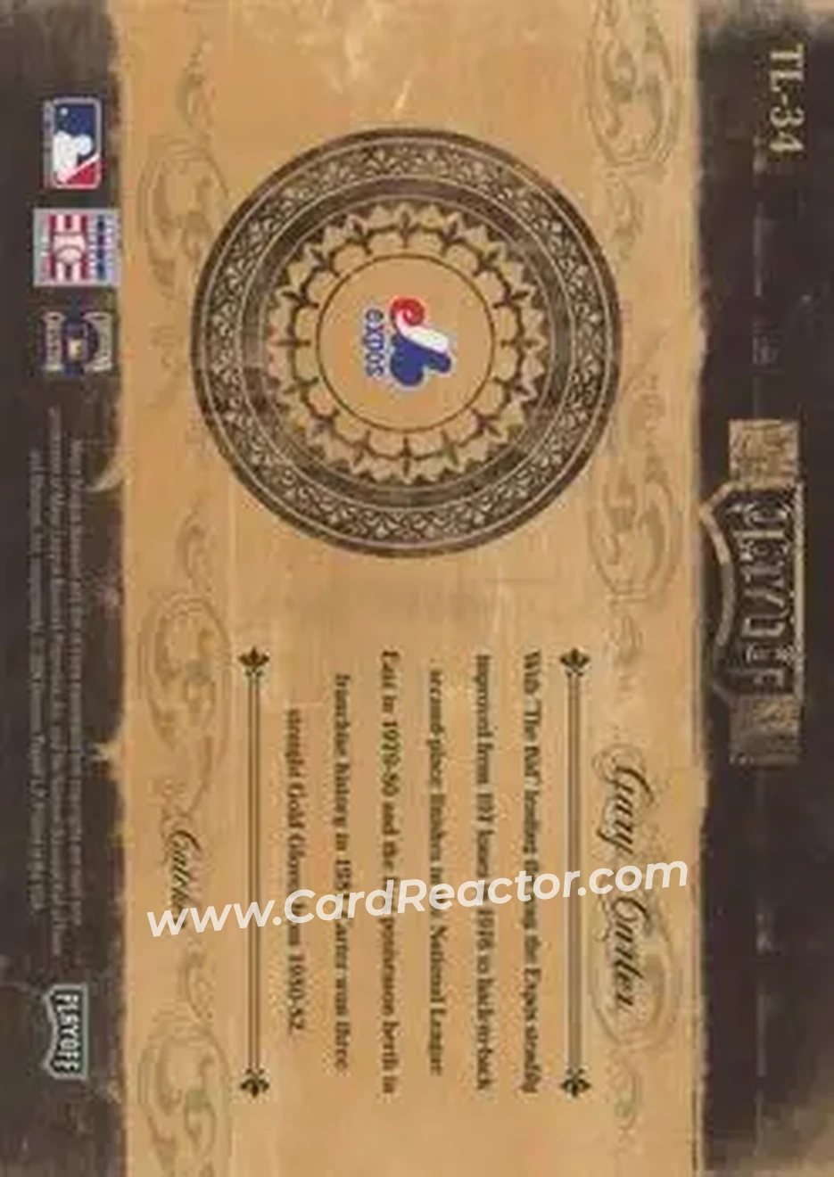 2004 Playoff Prime Cuts II - Timeline Signature Century Silver #TL-34 - Gary Carter - Montreal Expos - Back