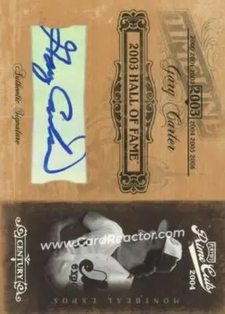 2004 Playoff Prime Cuts II - Timeline Signature Century Silver #TL-34 - Gary Carter - Montreal Expos - Front