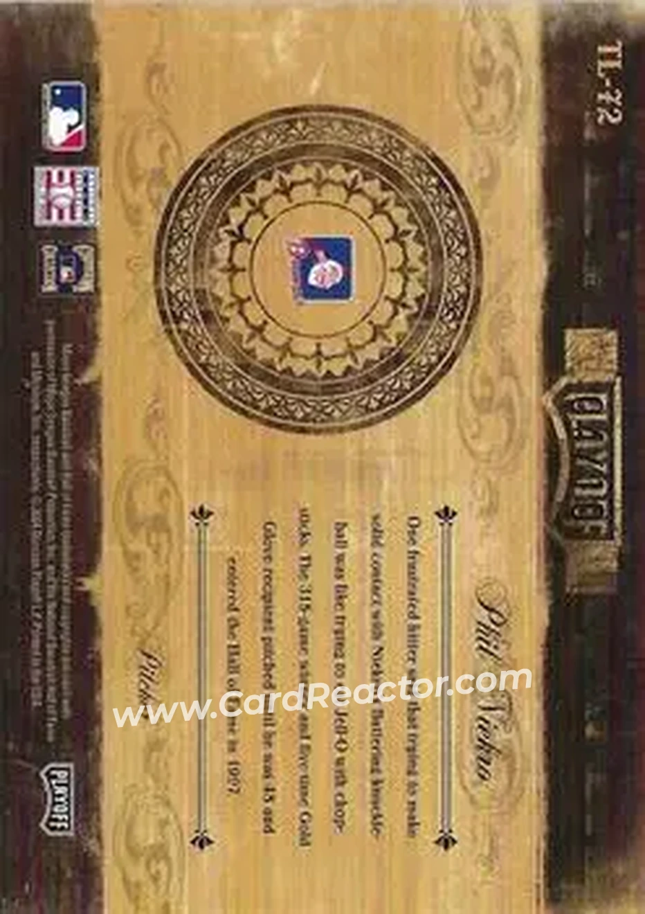 2004 Playoff Prime Cuts II - Timeline Signature Century Silver #TL-72 - Phil Niekro - Atlanta Braves - Back