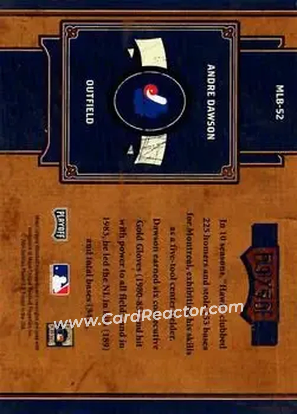 2004 Playoff Prime Cuts II - MLB Icons #MLB-52 - Andre Dawson - Montreal Expos - Back