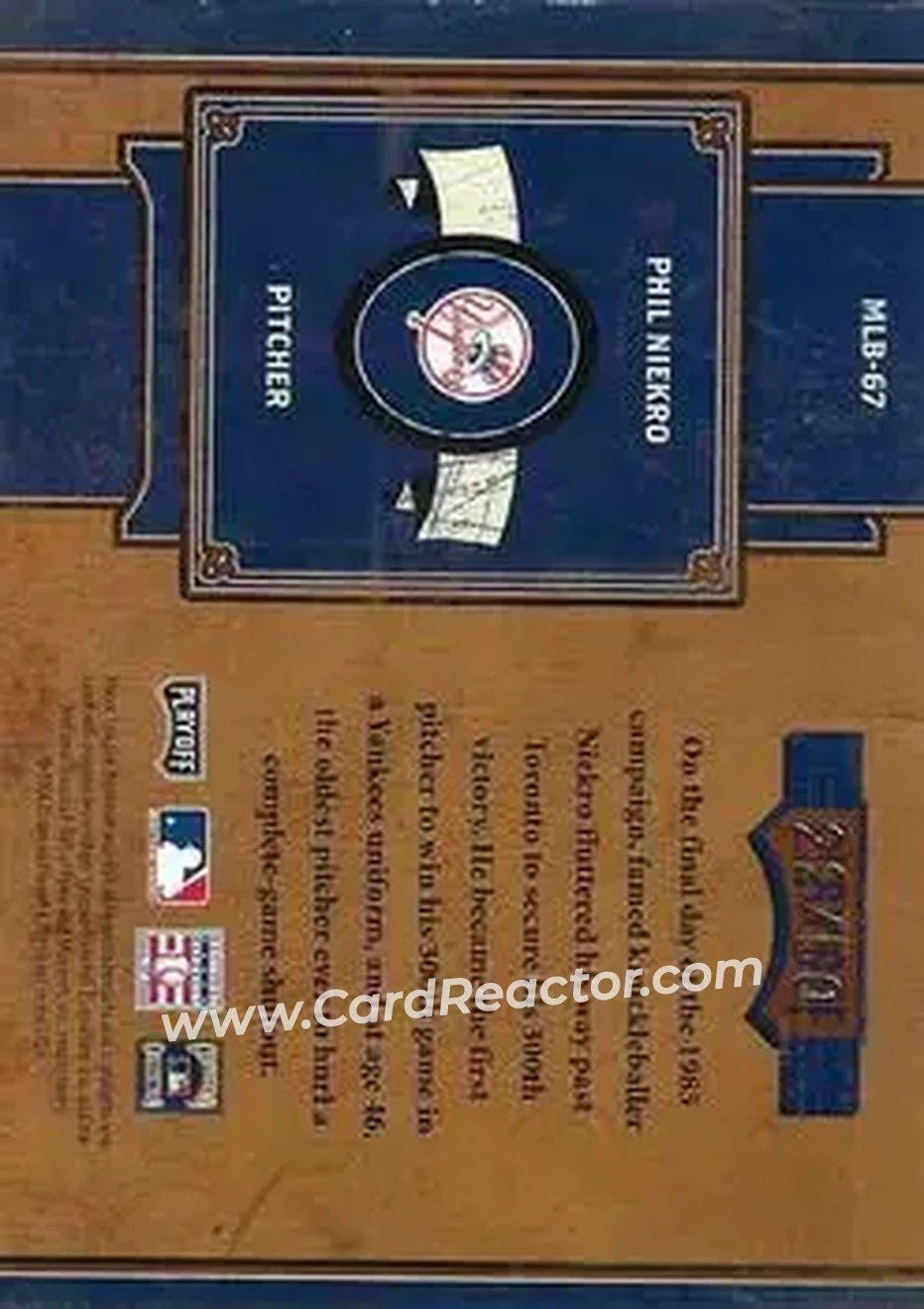 2004 Playoff Prime Cuts II - MLB Icons #MLB-67 - Phil Niekro - New York Yankees - Back