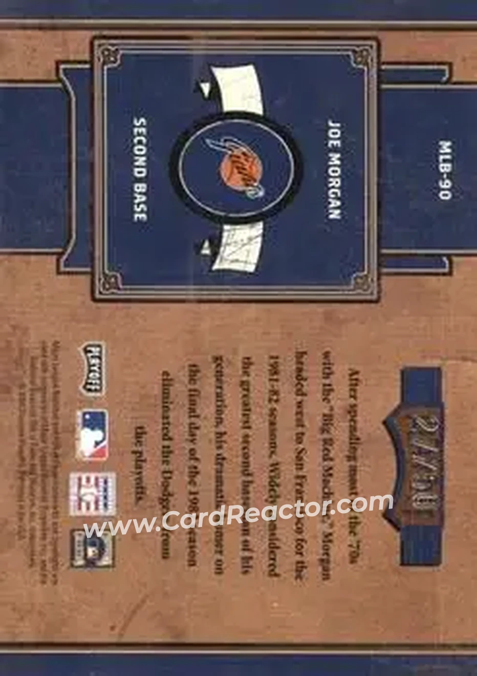 2004 Playoff Prime Cuts II - MLB Icons #MLB-90 - Joe Morgan - San Francisco Giants - Back 2004 Playoff Prime Cuts II - MLB Icons #MLB-90 - Joe Morgan - San Francisco Giants - Back