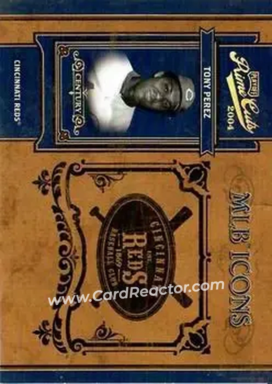 2004 Playoff Prime Cuts II - MLB Icons Century Gold #MLB-34 - Tony Pérez - Cincinnati Reds - Front