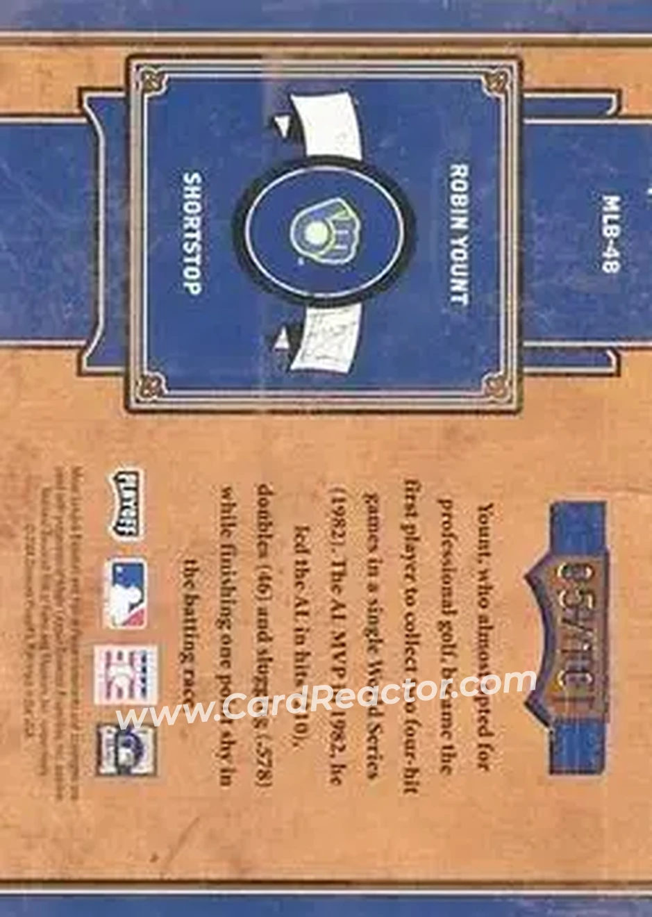 2004 Playoff Prime Cuts II - MLB Icons Century Gold #MLB-48 - Robin Yount - Milwaukee Brewers - Back