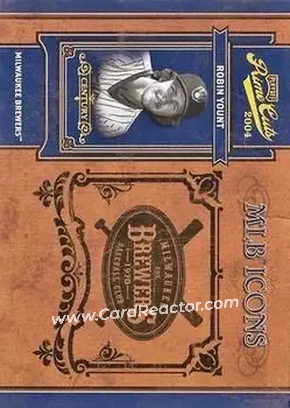 2004 Playoff Prime Cuts II - MLB Icons Century Gold #MLB-48 - Robin Yount - Milwaukee Brewers - Front