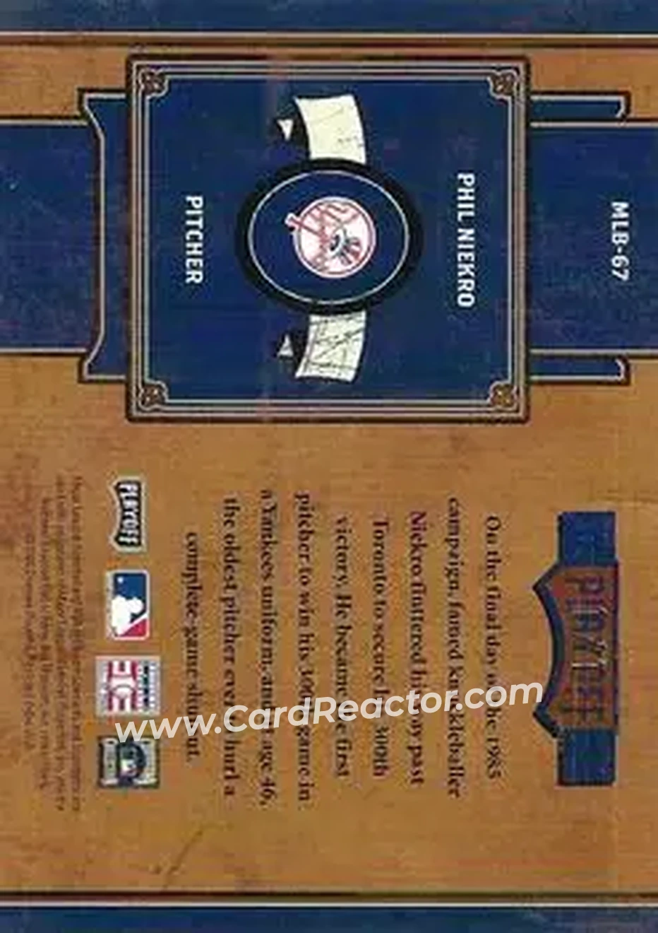 2004 Playoff Prime Cuts II - MLB Icons Century Platinum #MLB-67 - Phil Niekro - New York Yankees - Back