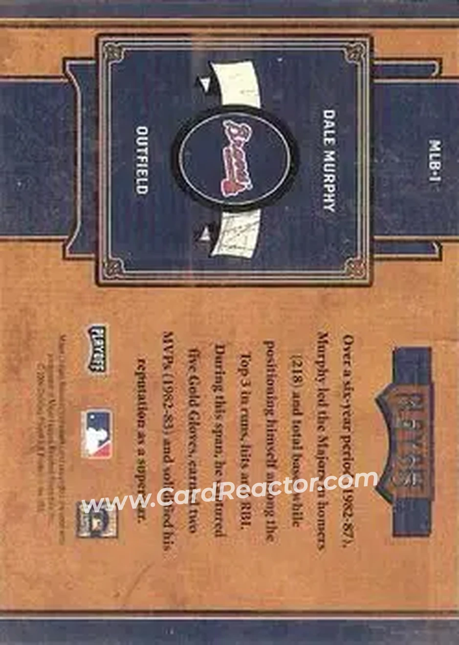 2004 Playoff Prime Cuts II - MLB Icons Century Silver #MLB-1 - Dale Murphy - Atlanta Braves - Back