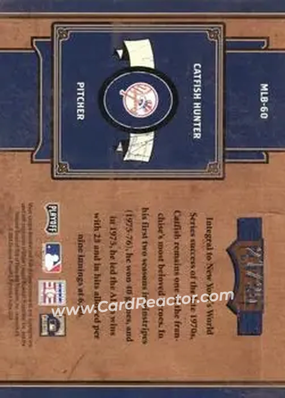 2004 Playoff Prime Cuts II - MLB Icons Century Silver #MLB-60 - Jim Hunter - New York Yankees - Back