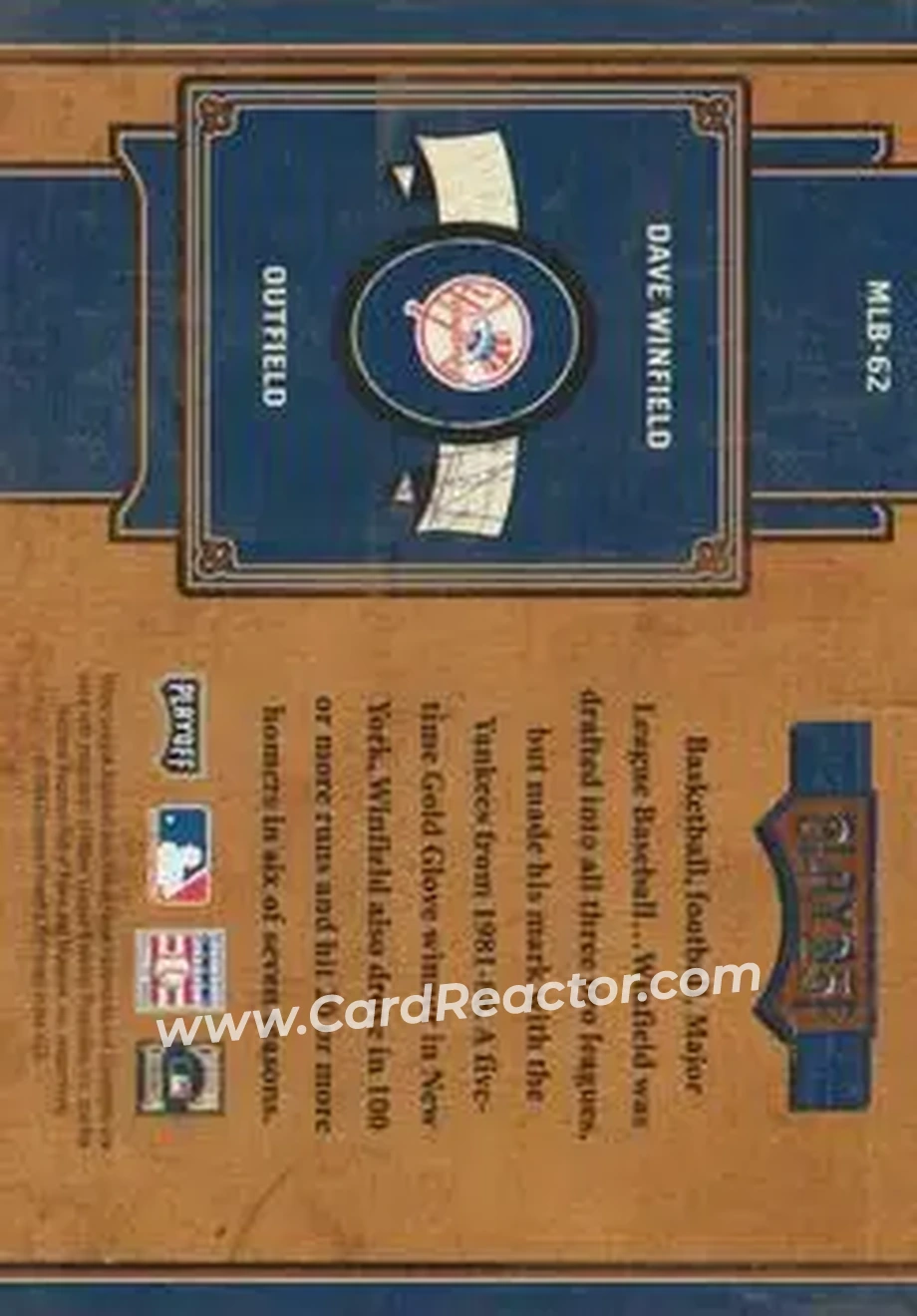 2004 Playoff Prime Cuts II - MLB Icons Century Silver #MLB-62 - Dave Winfield - New York Yankees - Back