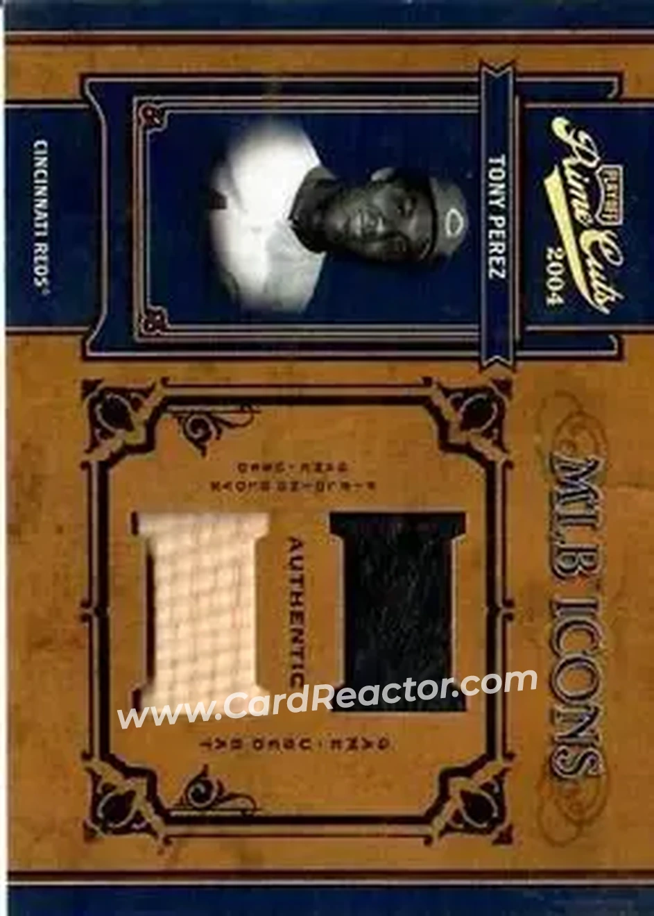 2004 Playoff Prime Cuts II - MLB Icons Material Combo #MLB-34 - Tony Pérez - Cincinnati Reds - Front