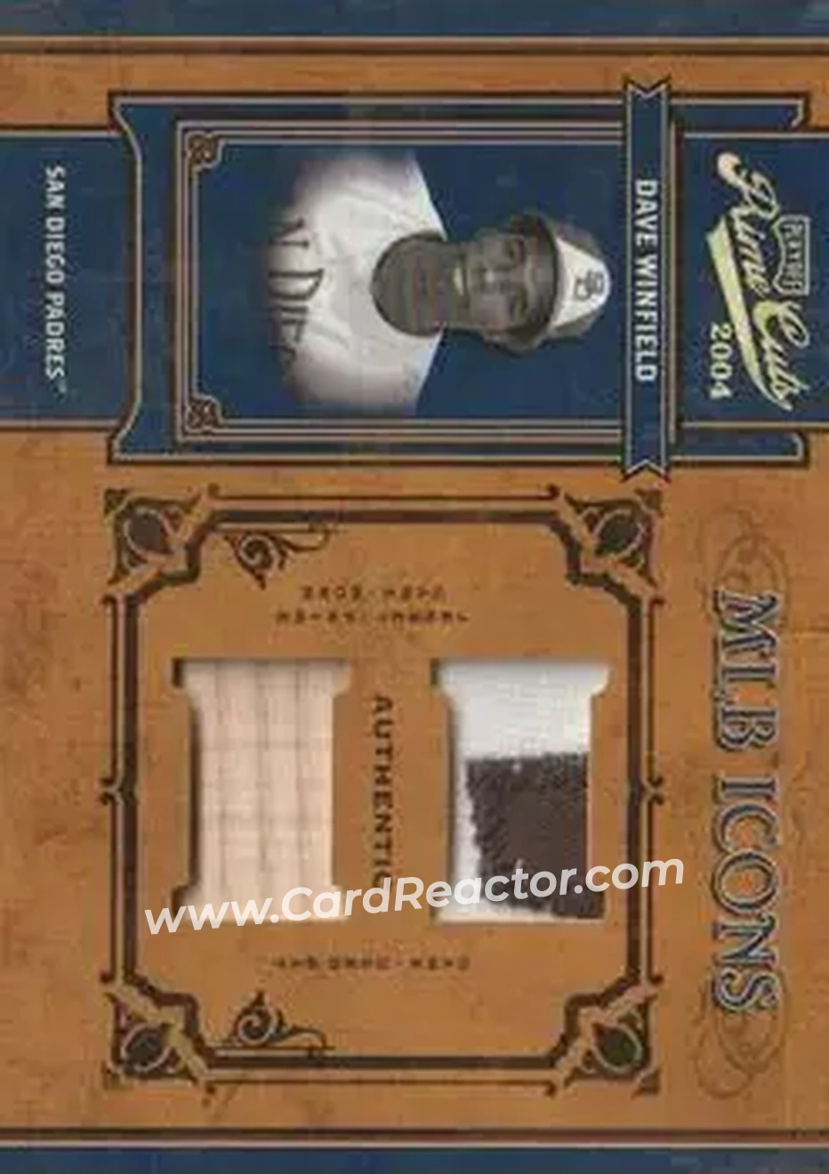 2004 Playoff Prime Cuts II - MLB Icons Material Combo Prime #MLB-84 - Dave Winfield - San Diego Padres - Front