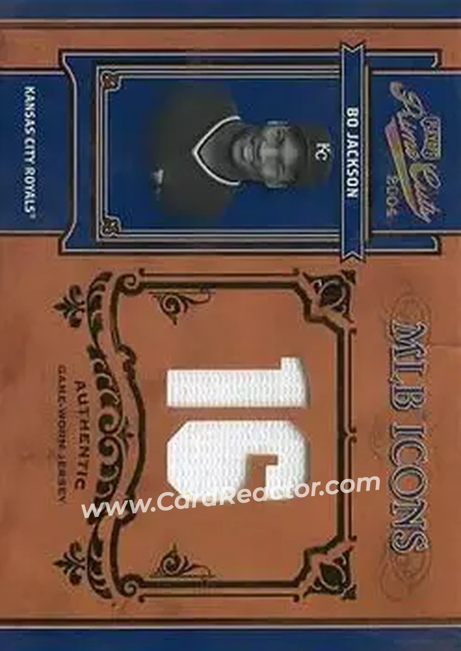 2004 Playoff Prime Cuts II - MLB Icons Material Number #MLB-43 - Bo Jackson - Kansas City Royals - Front