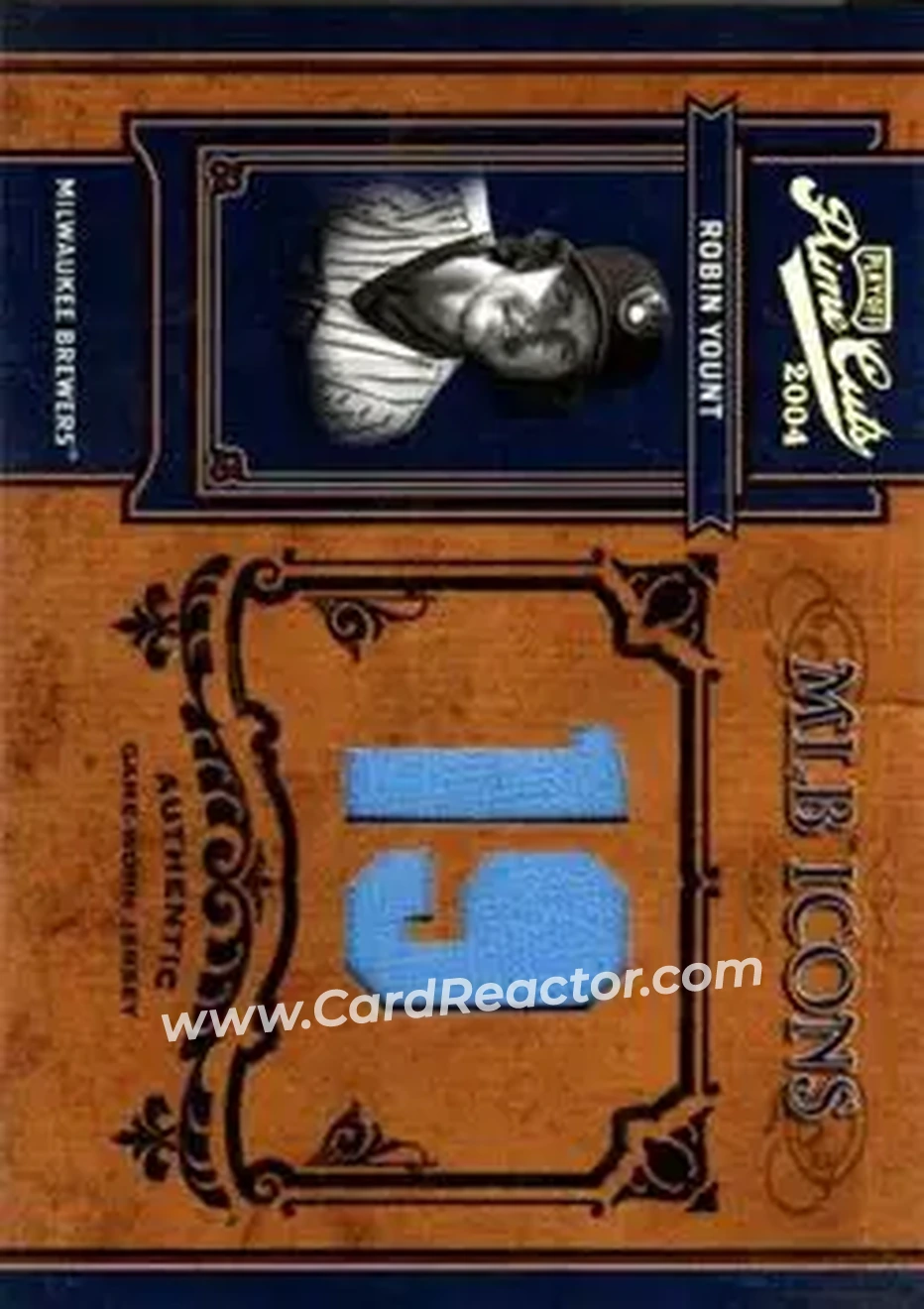 2004 Playoff Prime Cuts II - MLB Icons Material Number #MLB-48 - Robin Yount - Milwaukee Brewers - Front